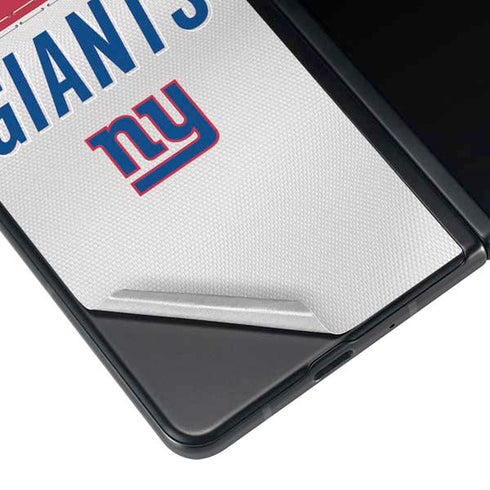 NFL New York Giants White Striped Galaxy Z Fold4 5G Skin
