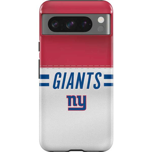 NFL New York Giants White Striped Google Pixel 8 Pro Impact Case