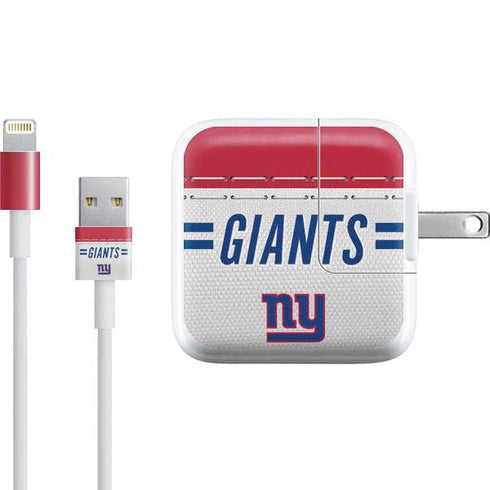 NFL New York Giants White Striped iPad Charger (10W USB) Skin