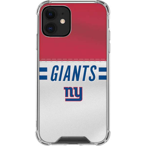 NFL New York Giants White Striped iPhone 12 Clear Case