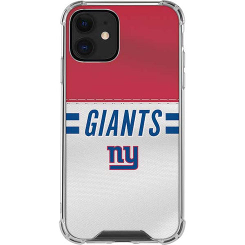NFL New York Giants White Striped iPhone 12 Mini Clear Case