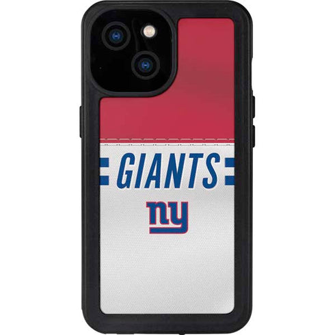 NFL New York Giants White Striped iPhone 13 Mini Waterproof Case