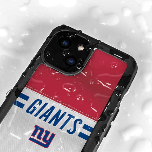 NFL New York Giants White Striped iPhone 13 Mini Waterproof Case