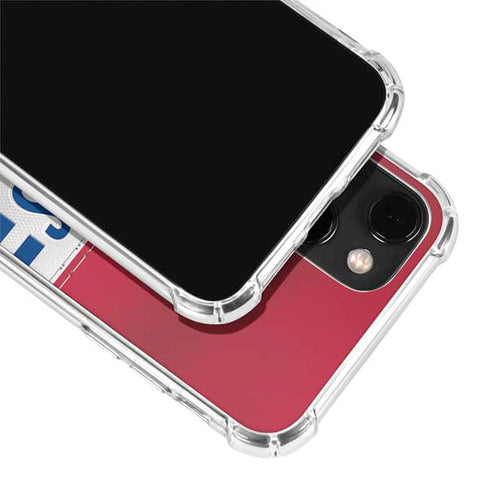 NFL New York Giants White Striped iPhone 14 Plus Clear Case
