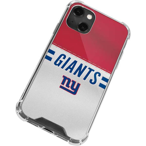 NFL New York Giants White Striped iPhone 15 Plus Clear Case
