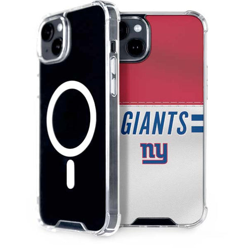 NFL New York Giants White Striped iPhone 15 Plus MagSafe Case
