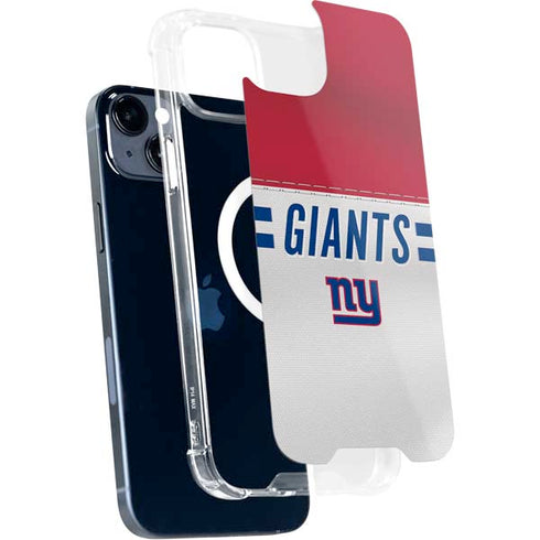 NFL New York Giants White Striped iPhone 15 Plus MagSafe Case