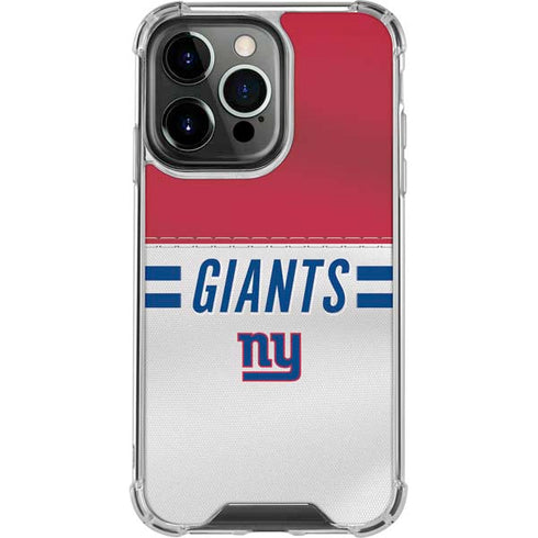 NFL New York Giants White Striped iPhone 15 Pro Clear Case