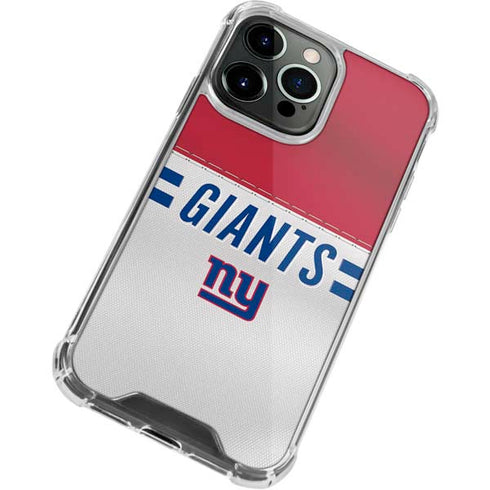 NFL New York Giants White Striped iPhone 15 Pro Clear Case