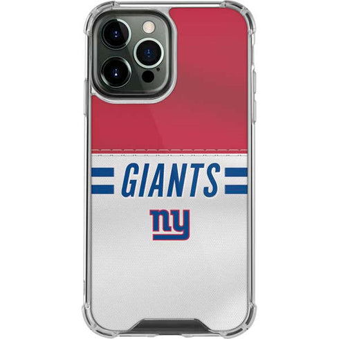 NFL New York Giants White Striped iPhone 14 Pro Max Clear Case
