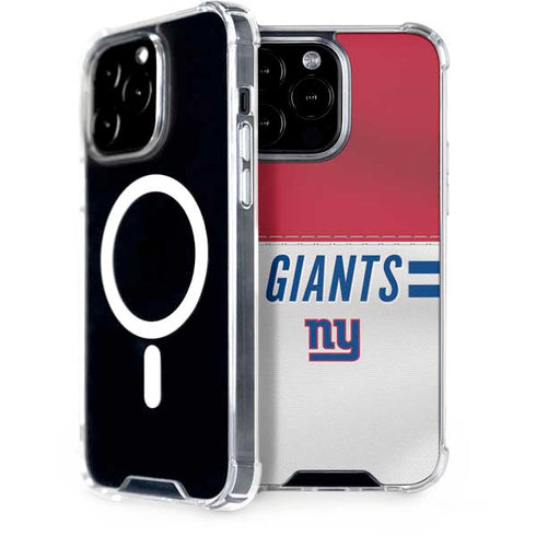 NFL New York Giants White Striped iPhone 14 Pro Max MagSafe Case