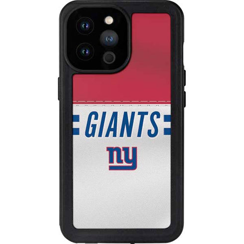 NFL New York Giants White Striped iPhone 14 Pro Max Waterproof Case