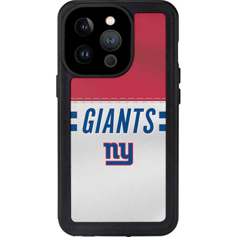 NFL New York Giants White Striped iPhone 14 Pro Waterproof Case