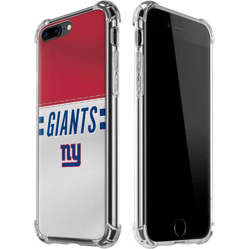 NFL New York Giants White Striped iPhone 7/8 Plus Clear Case