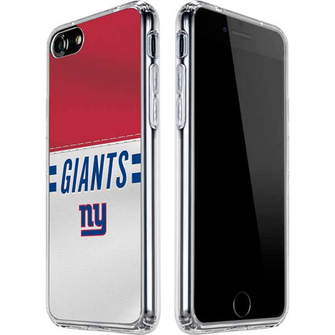 NFL New York Giants White Striped iPhone SE (2nd & 3rd Gen) Clear Case