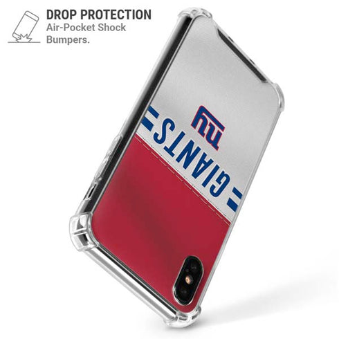 NFL New York Giants White Striped iPhone XS Max Clear Case