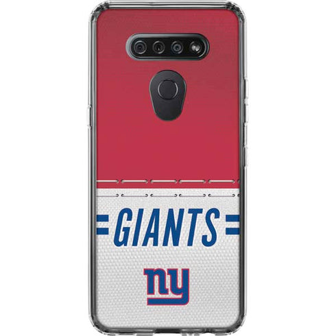 NFL New York Giants White Striped LG K51/Q51 Clear Case