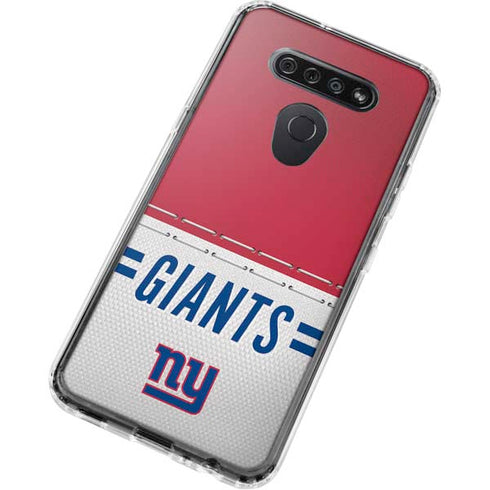 NFL New York Giants White Striped LG K51/Q51 Clear Case