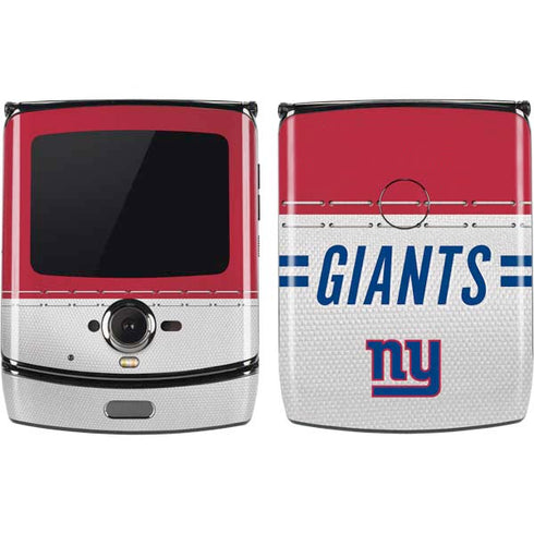 NFL New York Giants White Striped Motorola RAZR Skin