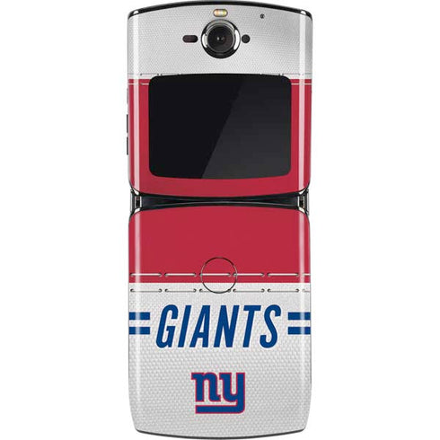 NFL New York Giants White Striped Motorola RAZR Skin