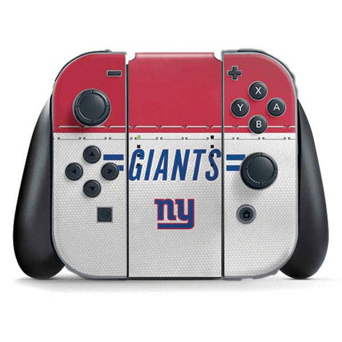 NFL New York Giants White Striped Nintendo Switch (2017-2021) Joy-Con Controller Skin