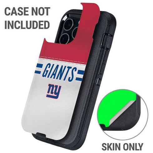 NFL New York Giants White Striped Otterbox Defender iPhone Skin