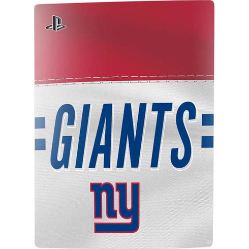 NFL New York Giants White Striped PS5 Console Skin
