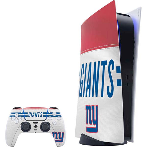 NFL New York Giants White Striped PS5 Digital Edition Bundle Skin