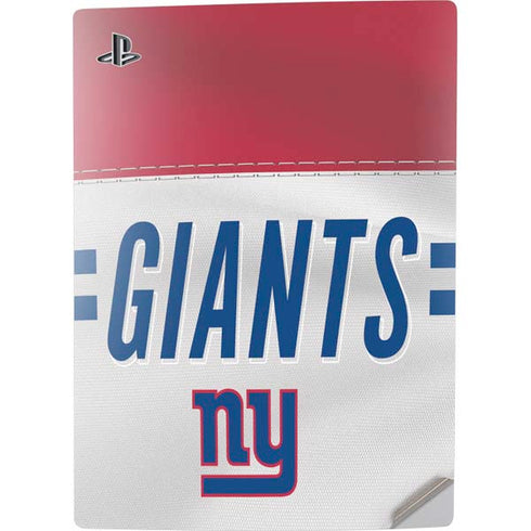 NFL New York Giants White Striped PS5 Digital Edition Console Skin