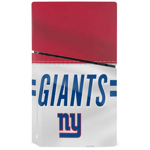 NFL New York Giants White Striped PS5 Slim Disk Console Skin