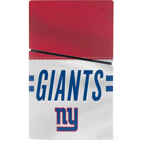 NFL New York Giants White Striped PS5 Slim Digital Edition Console Skin