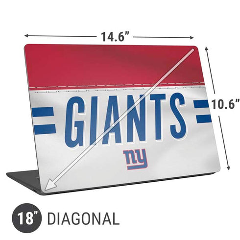 NFL New York Giants White Striped Universal Laptop 18in (14.6 x 10.6in) Skin