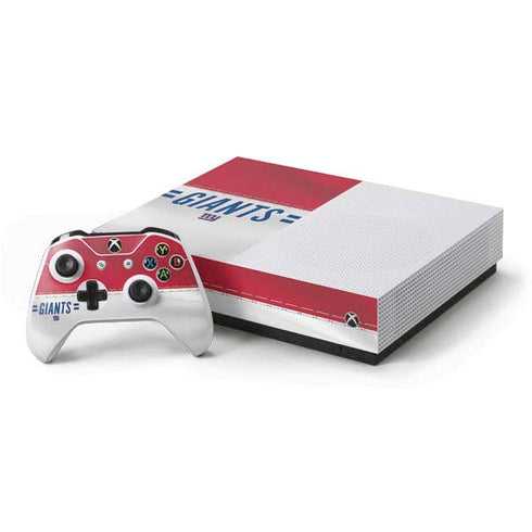 NFL New York Giants White Striped Xbox One S All-Digital Edition Bundle Skin