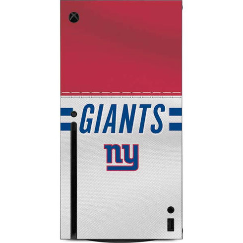 NFL New York Giants White Striped Xbox Series X Console Skin