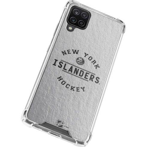 NHL New York Islanders Black Text Galaxy A12 Clear Case