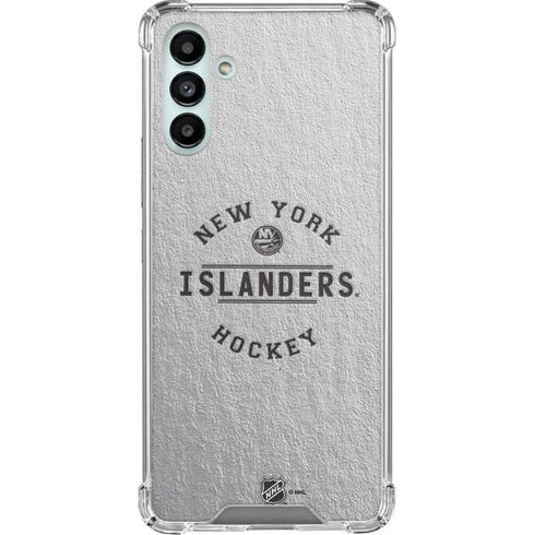 NHL New York Islanders Black Text Galaxy A13 5G Clear Case