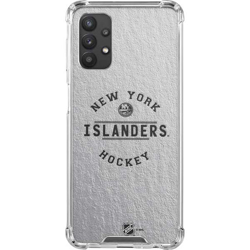 NHL New York Islanders Black Text Galaxy A32 5G Clear Case