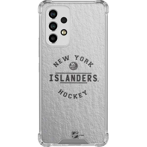 NHL New York Islanders Black Text Galaxy A53 5G Clear Case