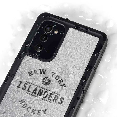 NHL New York Islanders Black Text Galaxy Note20 5G Waterproof Case