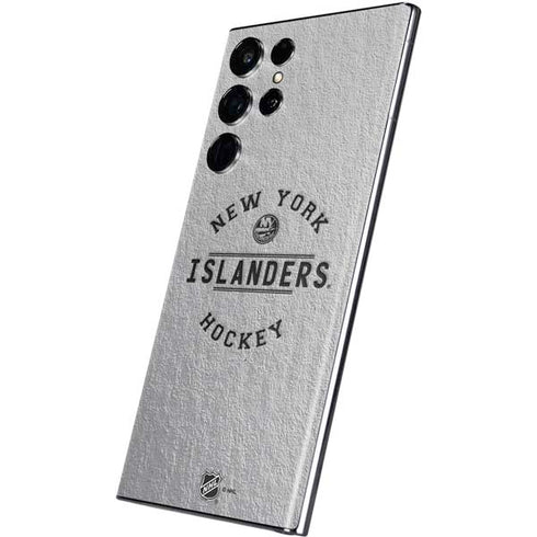NHL New York Islanders Black Text Galaxy S22 Ultra Skin
