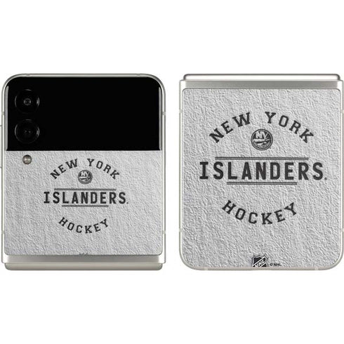 NHL New York Islanders Black Text Galaxy Z Flip3 5G Skin