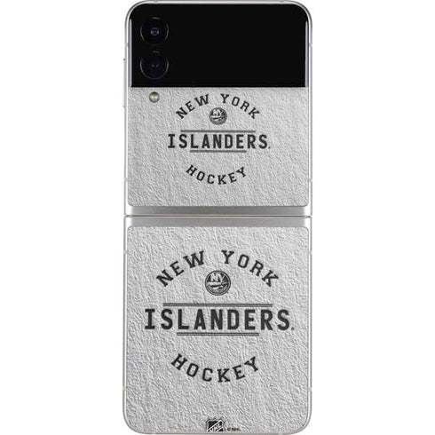 NHL New York Islanders Black Text Galaxy Z Flip3 5G Skin
