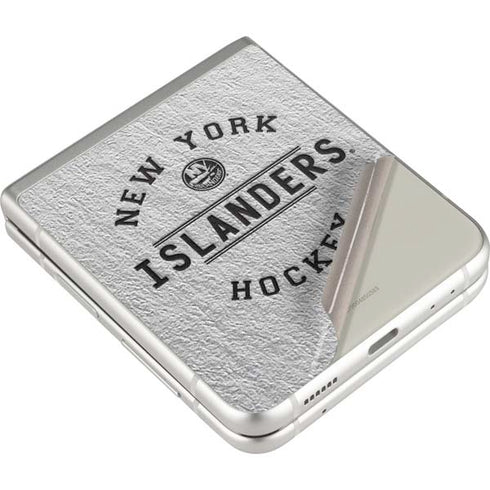 NHL New York Islanders Black Text Galaxy Z Flip3 5G Skin