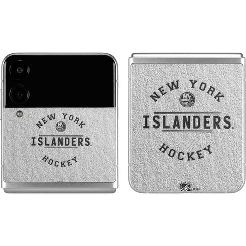 NHL New York Islanders Black Text Galaxy Z Flip4 5G Skin