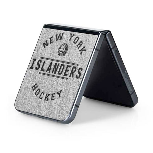 NHL New York Islanders Black Text Galaxy Z Flip5 5G Skin