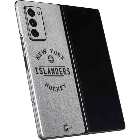 NHL New York Islanders Black Text Galaxy Z Fold2 5G Skin