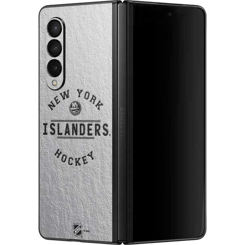 NHL New York Islanders Black Text Galaxy Z Fold3 5G Skin