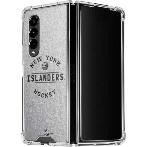 NHL New York Islanders Black Text Galaxy Z Fold4 5G Clear Case