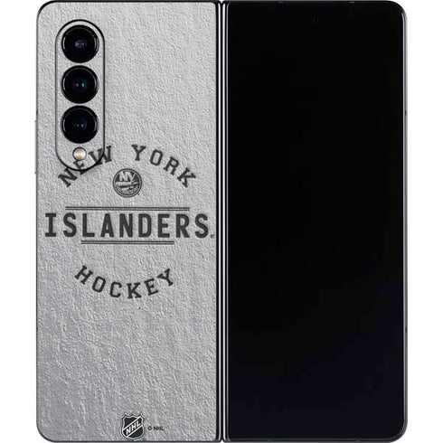 NHL New York Islanders Black Text Galaxy Z Fold4 5G Skin