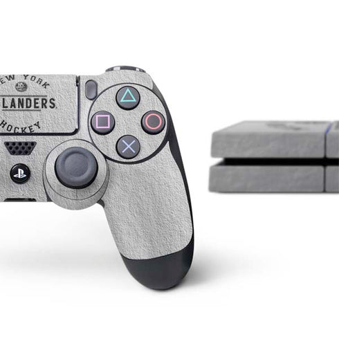 NHL New York Islanders Black Text PS4 Console and Controller Bundle Skin